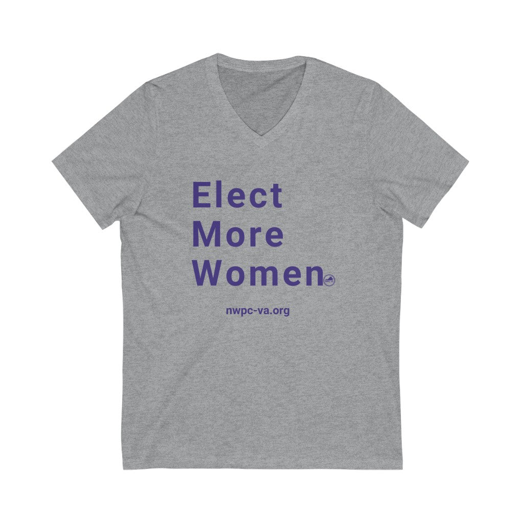 Elect More Women Unisex Jersey Short Sleeve V-Neck Tee